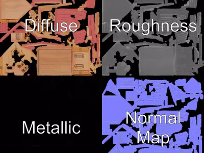 Charming Pink Dollhouse model pack Low-poly 3D model