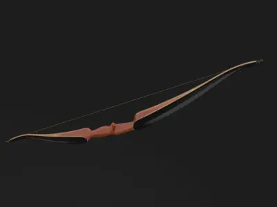 Wooden recurve bow 3D model