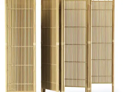Madam Stoltz Bamboo Folding Screen  3D model