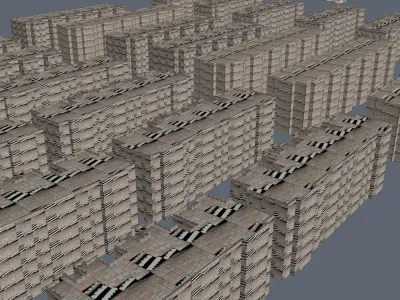 Modern birdseye view of urban planning Urban buildings office 3D model buy