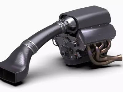 Prostock NHRA Drag Race V8 Engine Low-poly 3D model