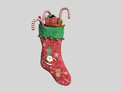 Christmas Stocking 2 Low-poly 3D model