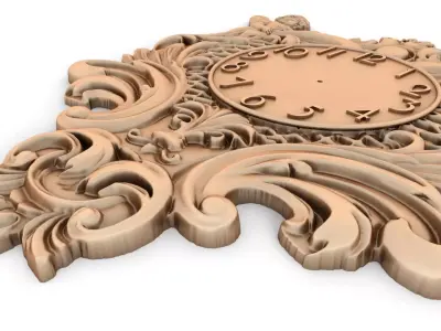 cnc carving clock 550x500x20mm 3D model