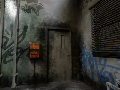 The old  Horror Room 6 Low-poly 3D model