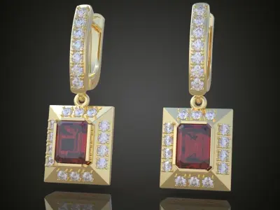 Earring 3D model 3D printable model 0057 3D print model