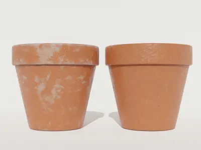 Terracotta Pots Low-poly 3D model