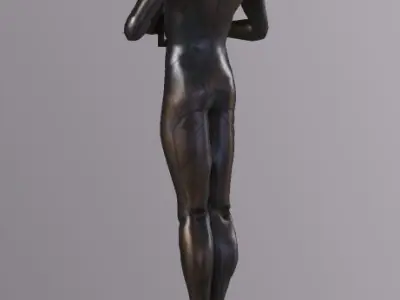 Metal Statue Low-poly 3D model