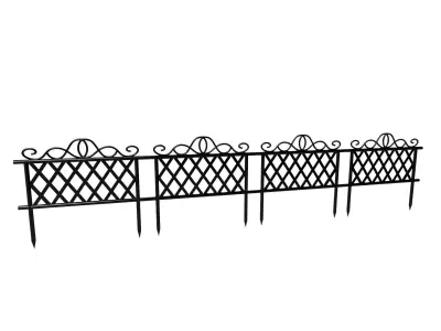 Metal barrier for garden 3D model