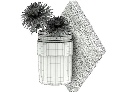 Wall Hanging Flask with Flower 3D model