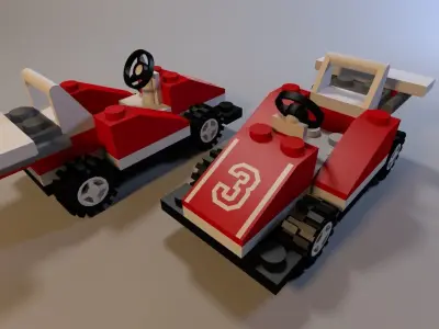 Lego race cars Low-poly 3D model