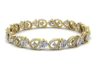 Diamond Jewelry Bangle Bracelet 3D print model