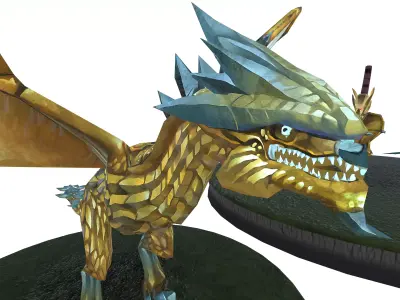 Dragon Creature 3D Asset Fantasy Models with PBR Textures Low-poly 3D model