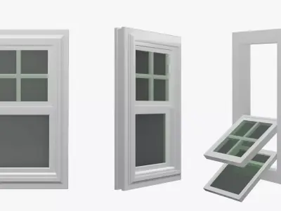 Adjustable Foldable PVC Window 3D model