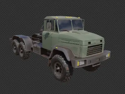 KrAZ 6x6 Model Low-poly 3D model