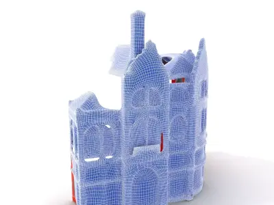 Historic Red Brick Building model pack Low-poly 3D model