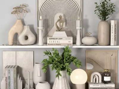 Decorativeset02 items on shelf 3D model