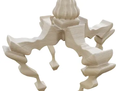 Round decorative table for the interior Low-poly 3D model