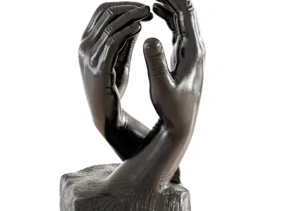 Sculpture two hands by Auguste Rodin 3D model