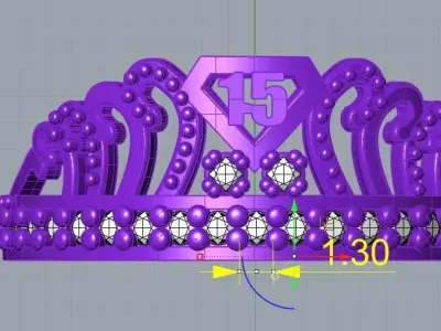 Anillo de 15 para dama-mujer -v- 3D print model