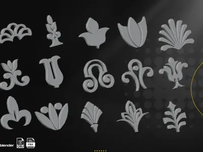 72 Architectural Elements Low-poly 3D model