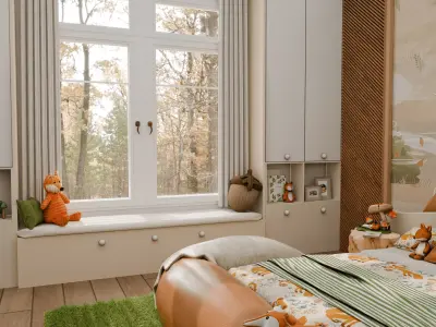 Fink Kids Room Blender Scene 3D model