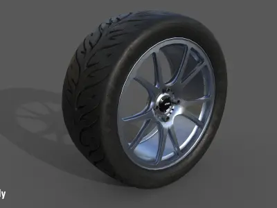 Konig Freeform 17x8 with Federal 595 RS 235 40 Low-poly 3D model