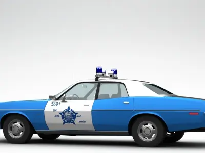 Dodge Monaco Police 1977 3D model