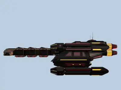 Spaceship EVO Low-poly 3D model