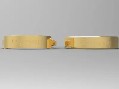 Engineer Couple Ring Gold 3D print model