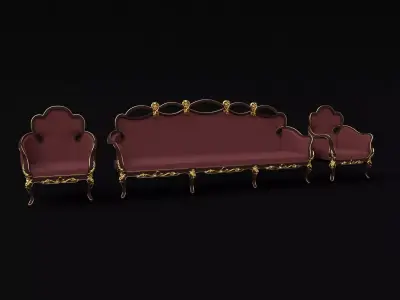sofa with armchair 3D model