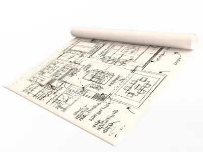 House Blueprints Set Low-poly 3D model