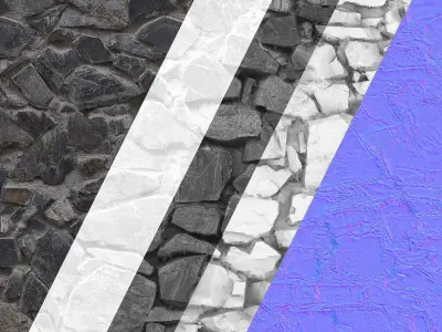 Stone wall 5 3D model