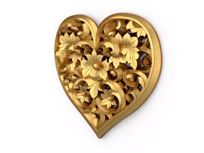 Heart decorative ornament onlay cnc 3d printing stl 02 3D print model