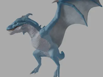 Ice Dragon Low-poly 3D model