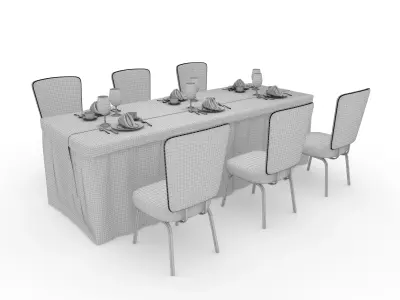 Banquet Table and Chair 150 3D model