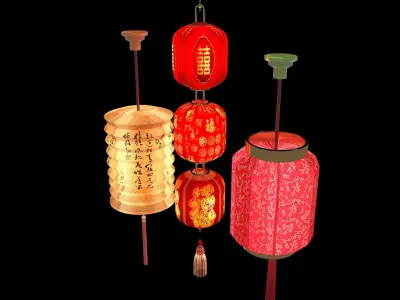 Chinese red  lantern  3D model