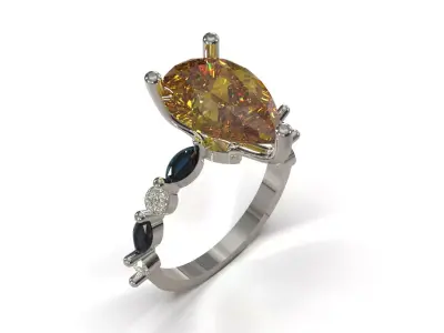 wedding bridal jewelry printable ring jr00326 3D print model