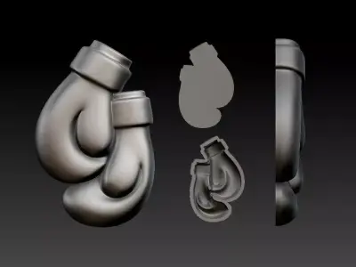 Boxing gloves bas relief  3D print model