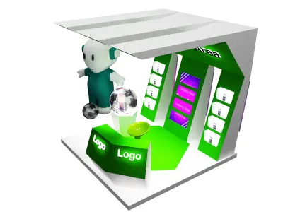  kiosk partition booth a55 3D model