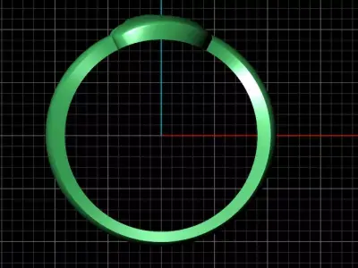 D alphabet bypass shell hallow ring 3D print model