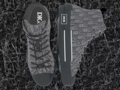 CHRISTIAN DIOR B23 LEAGUE OBLIQUE HIGH 3D SHOES Low-poly 3D model