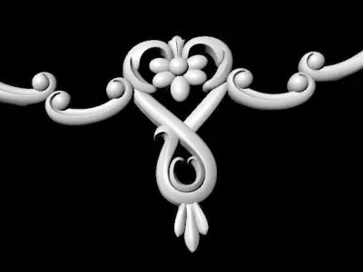 Central decor ornament for furniture 3D model 252