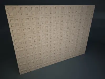 02 ARABIC PATTERN WALL Low-poly 3D model