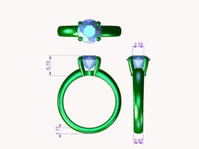 ENG SET 01 10 RINGS 5ringsize 3D print model