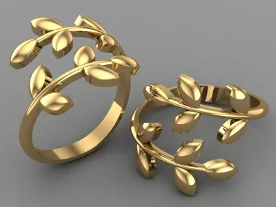 Olive Leaf Ring  3D print model