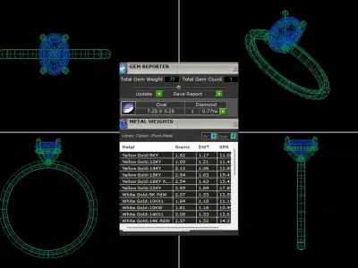 Oval Solitaire Ring Printable model 3dmodel  3D print model