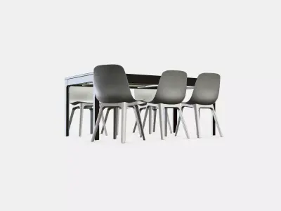 EKEDALEN - ODGER Table and 6 chairs Low-poly 3D model