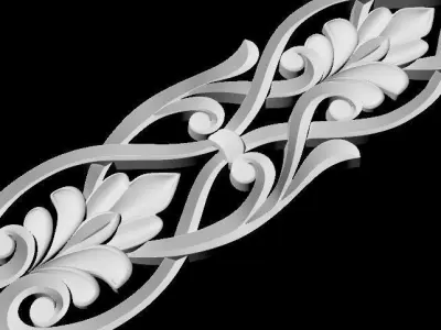 Central decor ornament for furniture 3D model 328