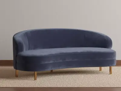 Belle Velvet Sofa 3D model