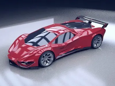 Vikintador V2 supercar concept 3D model